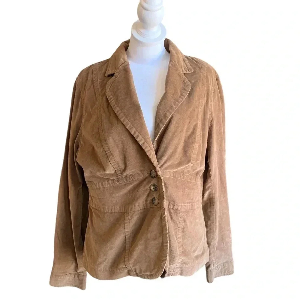 Ana women's Petite Large brown corduroy jacket
